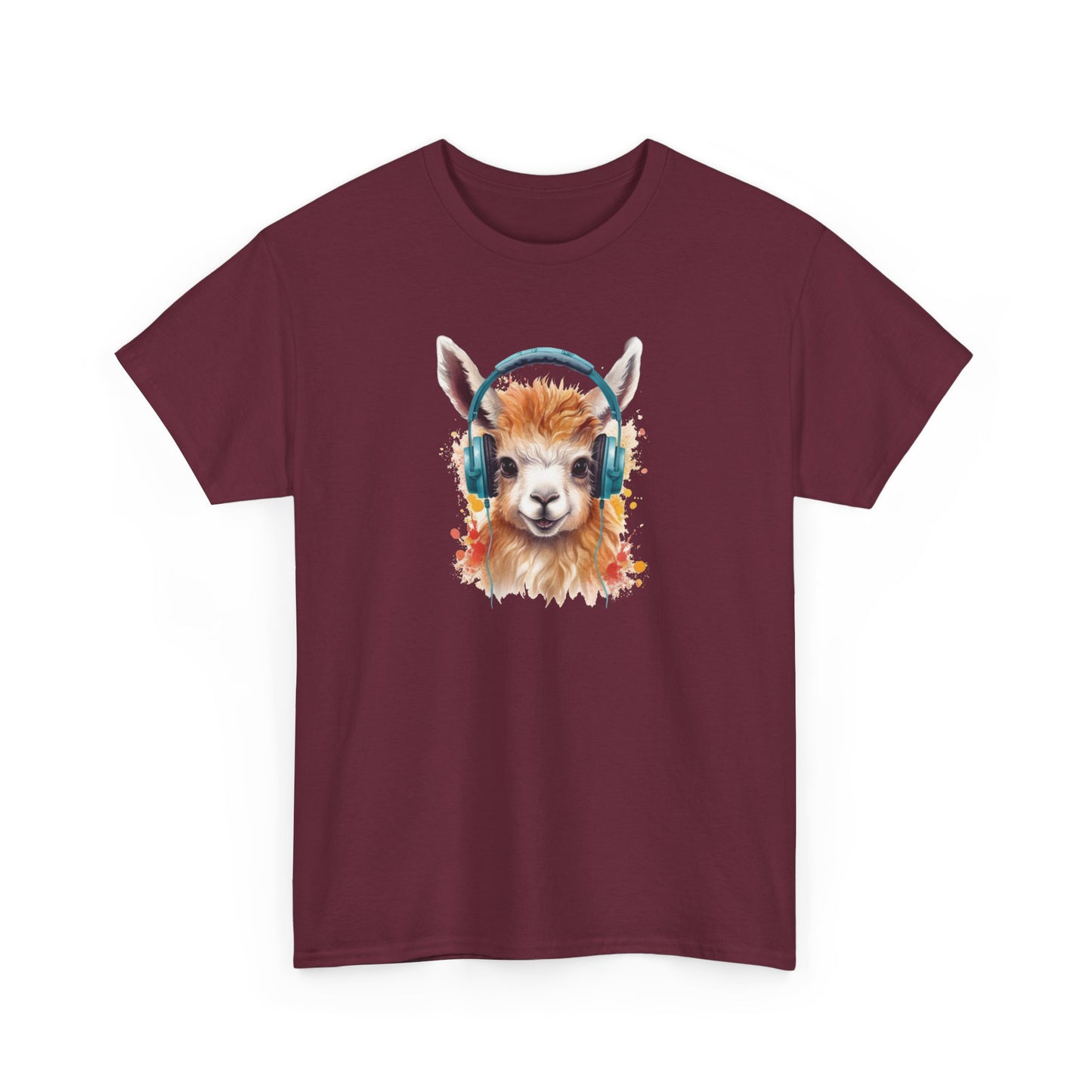 Llama with Headphones Short Sleeve Tee