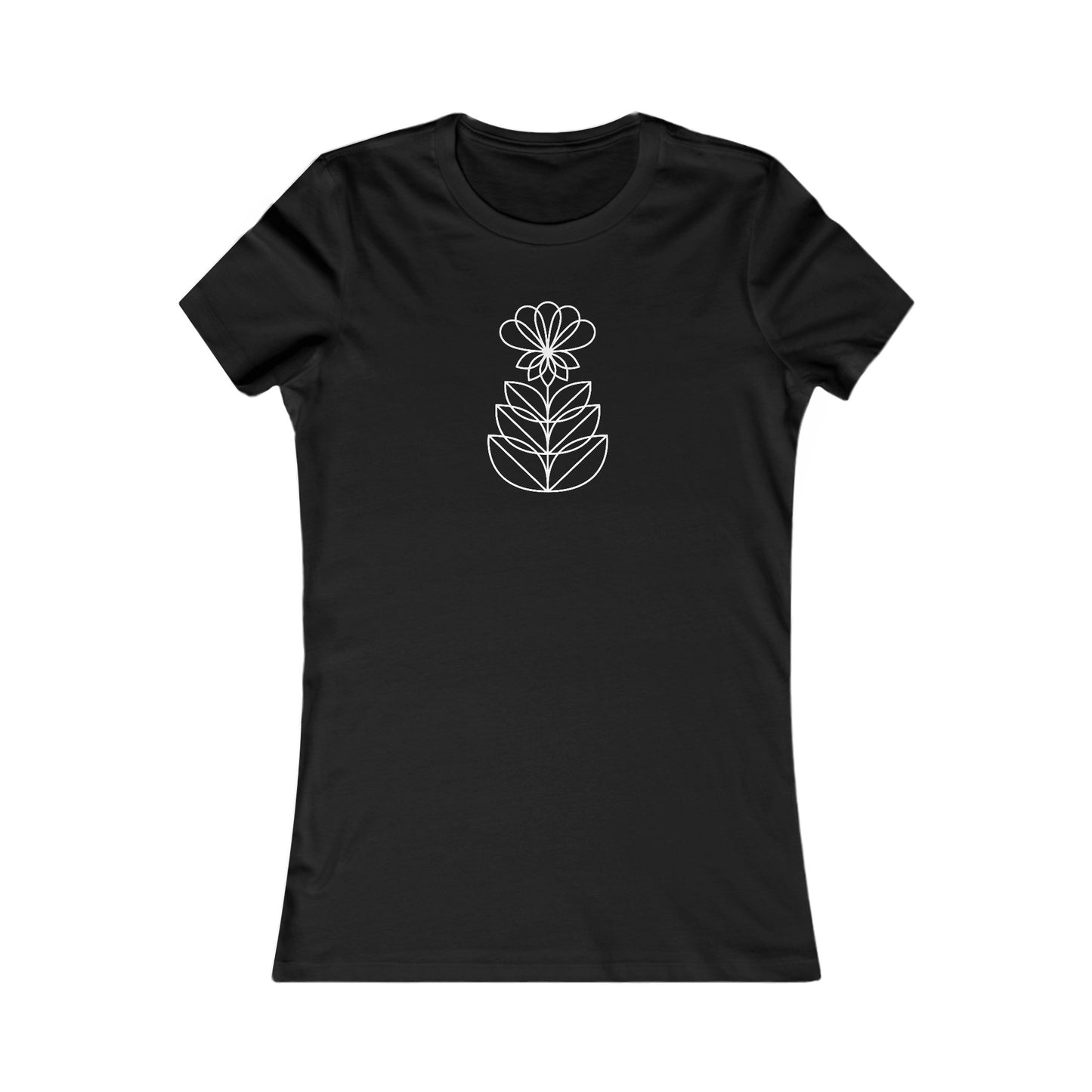 Abstract Flower Fitted Tee