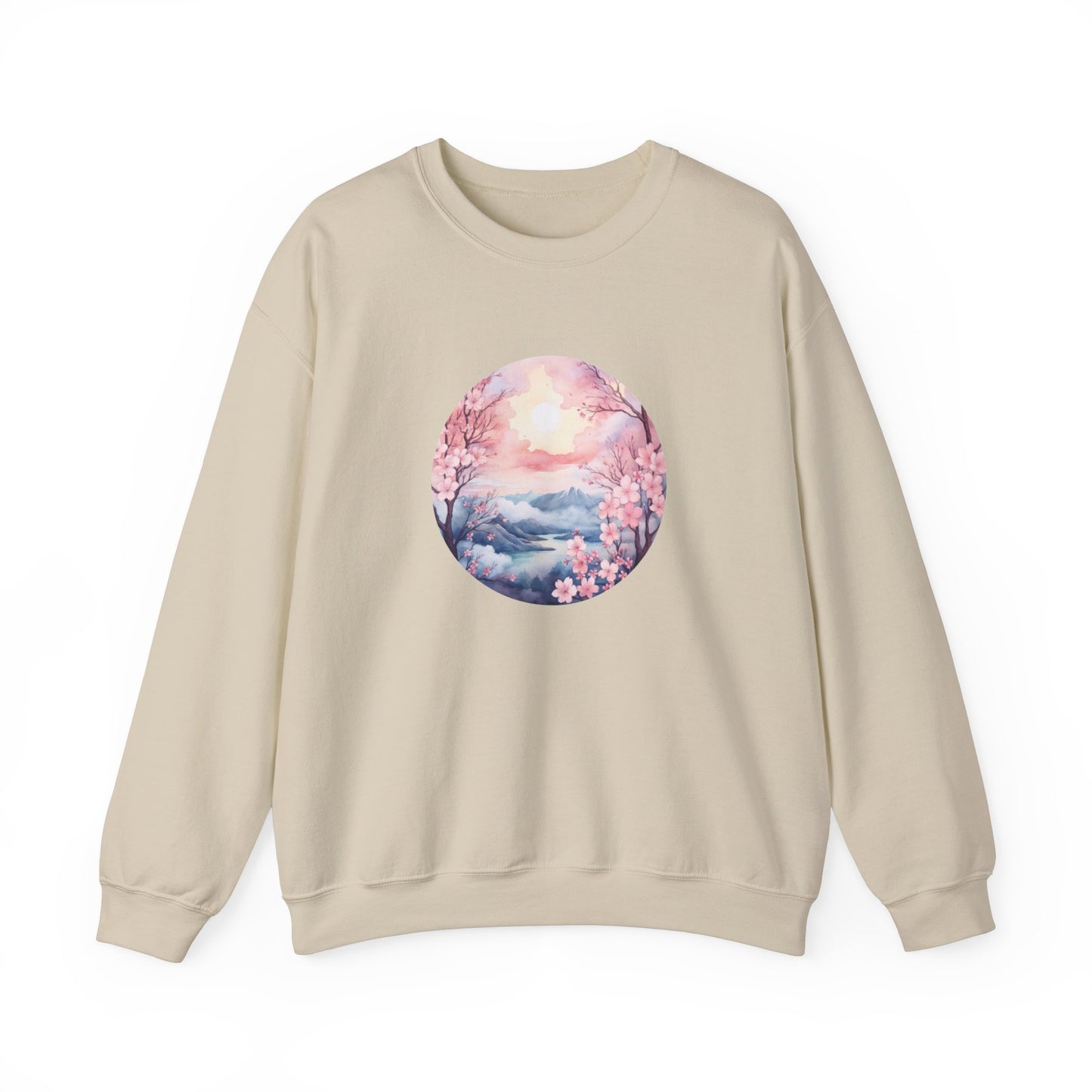 Watercolor Cherry Blossom Landscape Sweatshirt