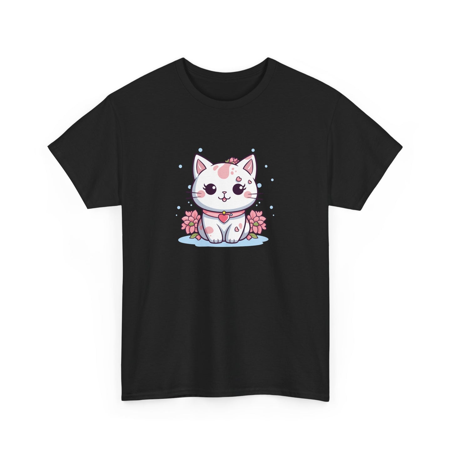 Cute Pink Cat Short Sleeve Tee