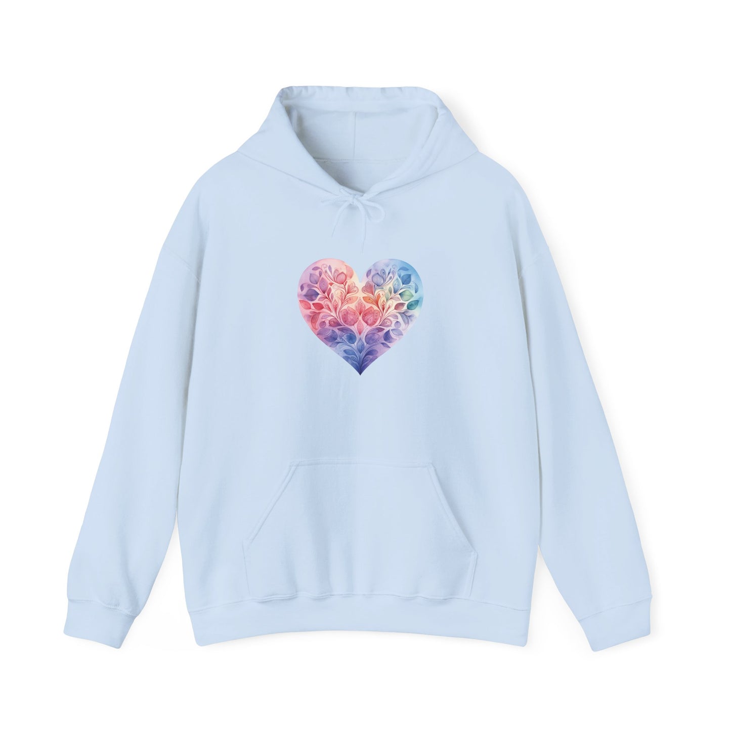 Watercolor Heart Hooded Sweatshirt 006