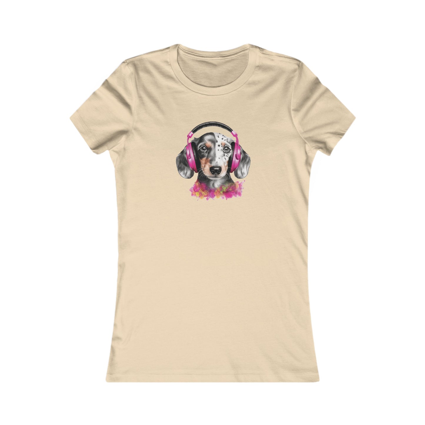 Dog with Headphones Fitted Tee