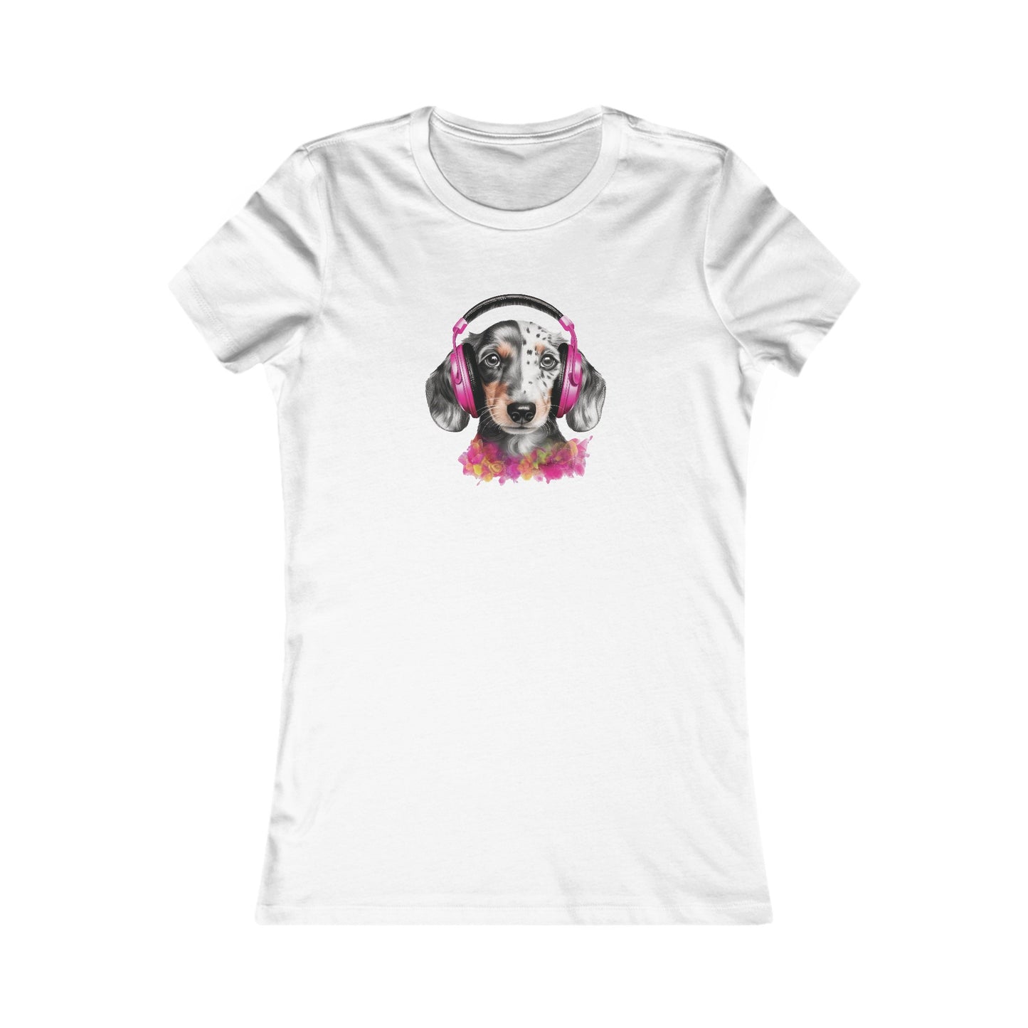 Dog with Headphones Fitted Tee