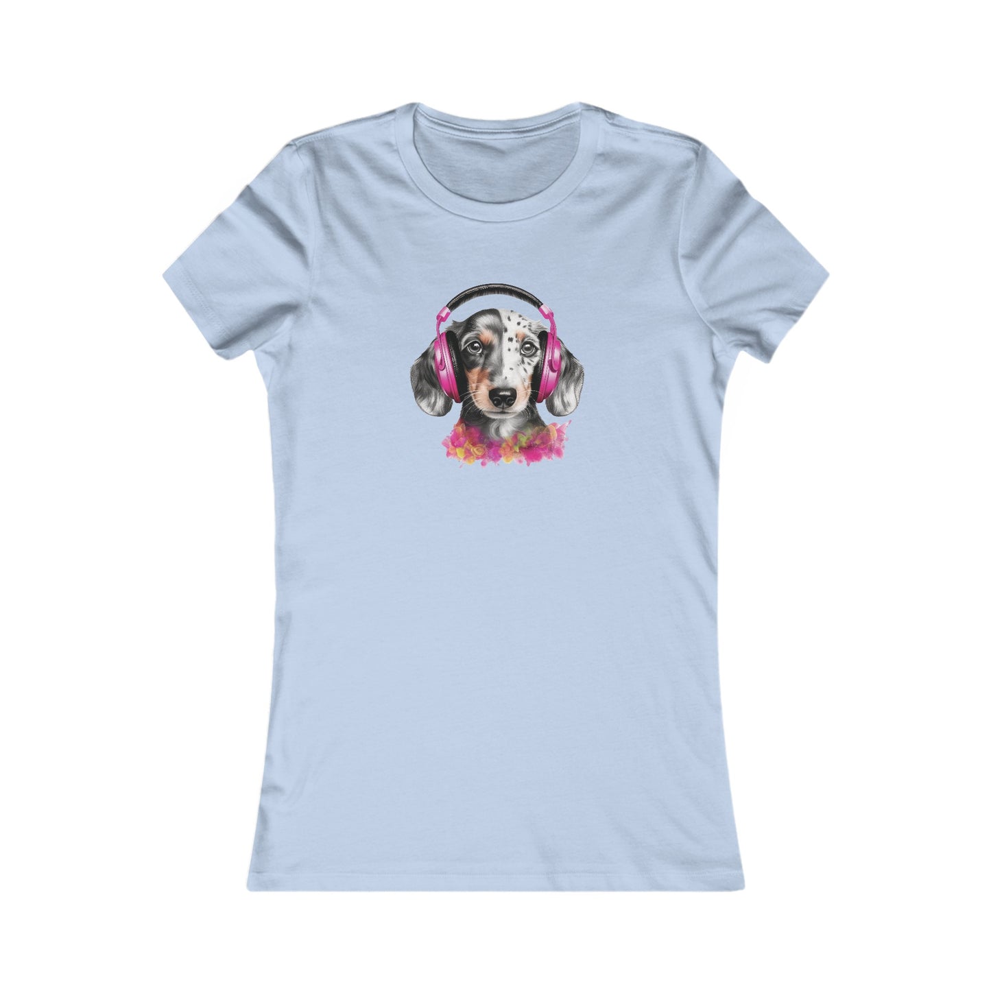 Dog with Headphones Fitted Tee