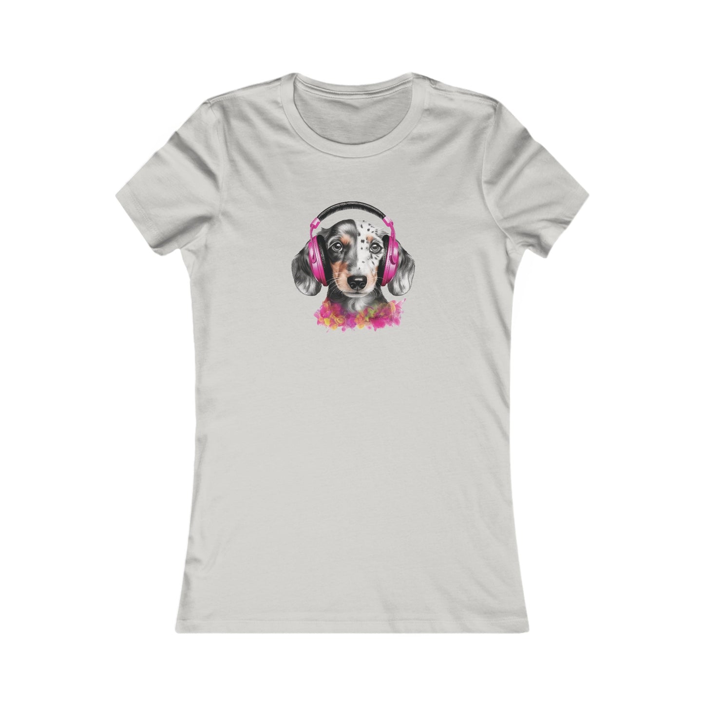 Dog with Headphones Fitted Tee