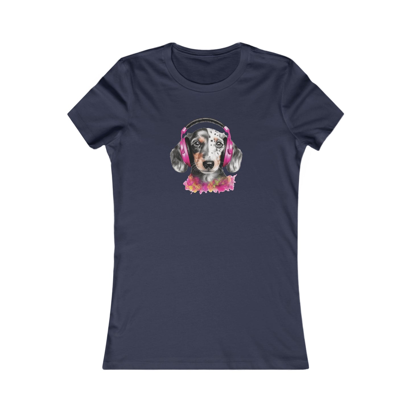 Dog with Headphones Fitted Tee