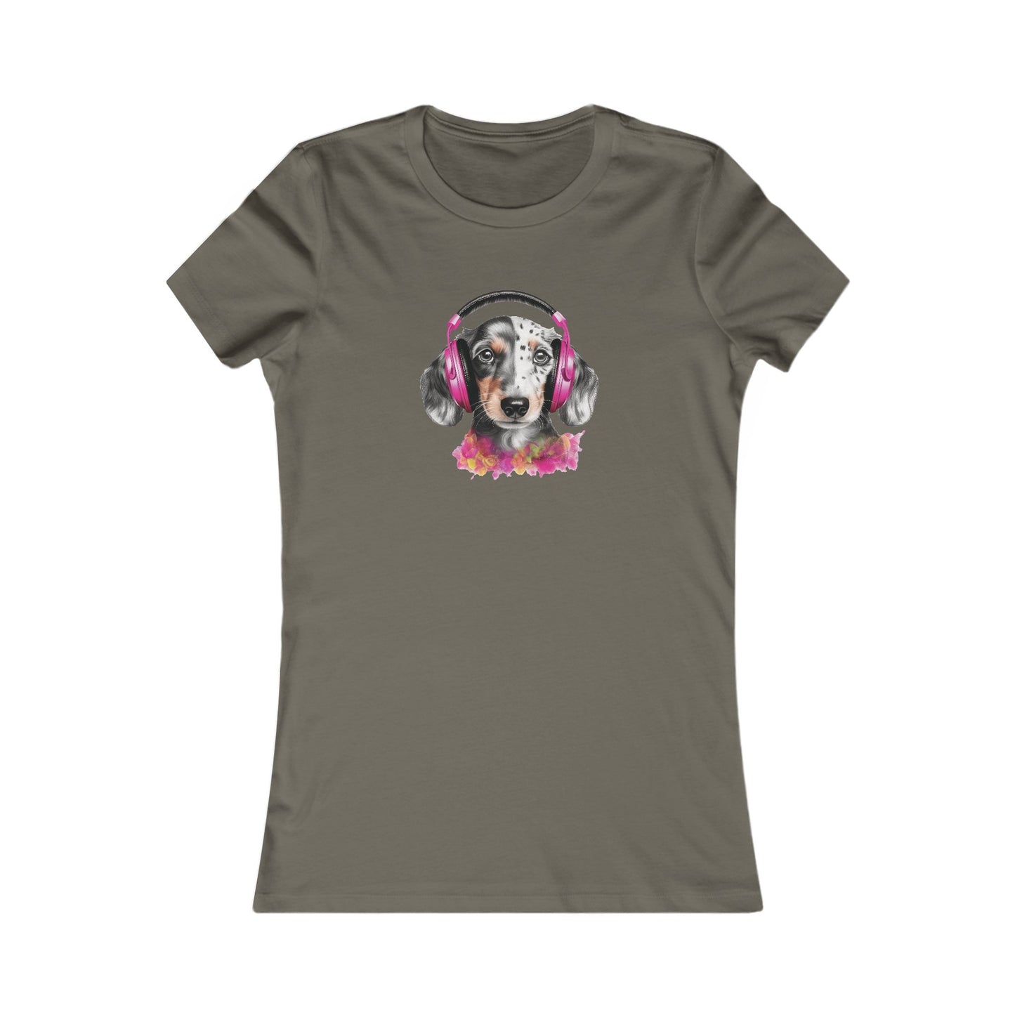 Dog with Headphones Fitted Tee