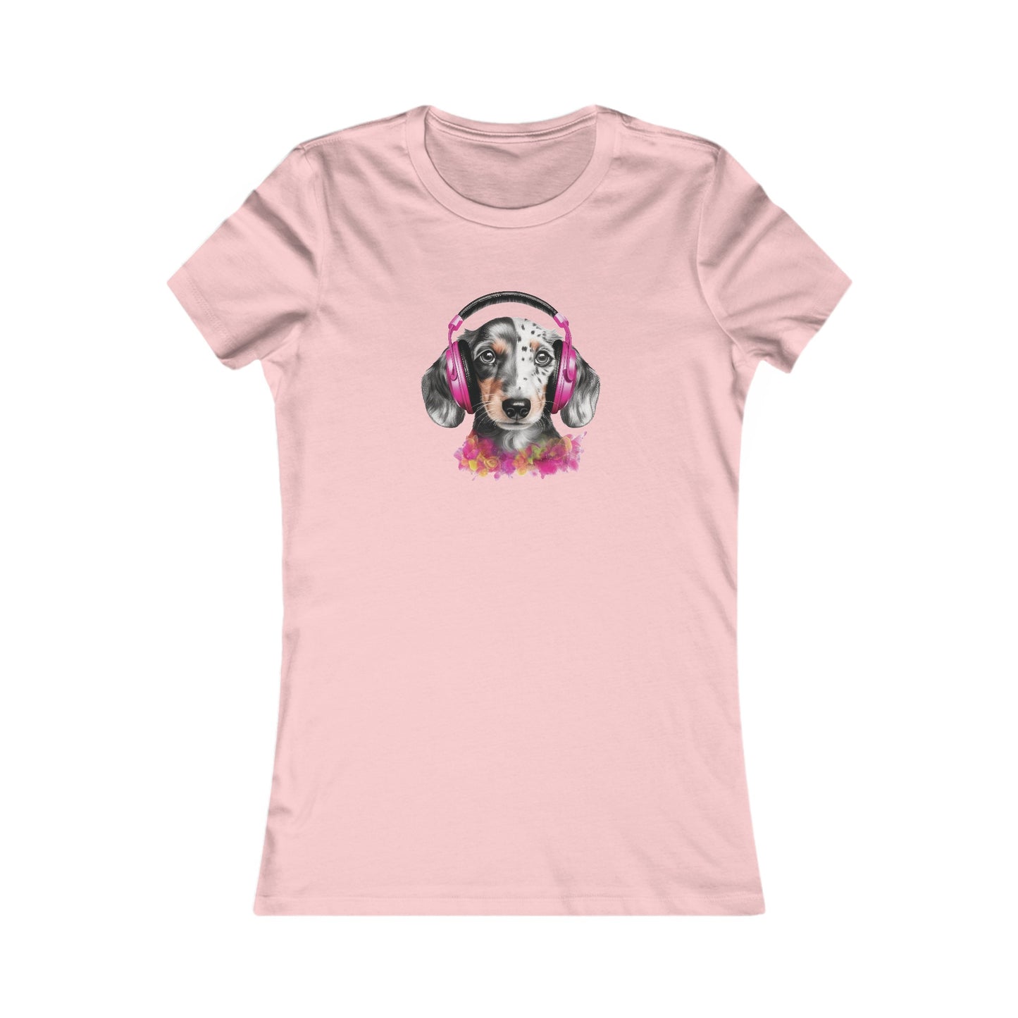 Dog with Headphones Fitted Tee