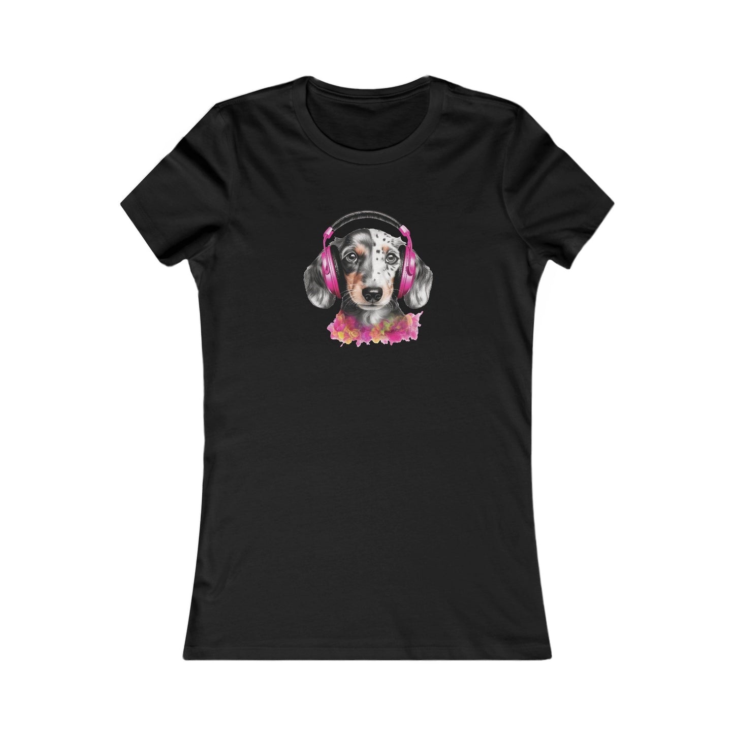 Dog with Headphones Fitted Tee
