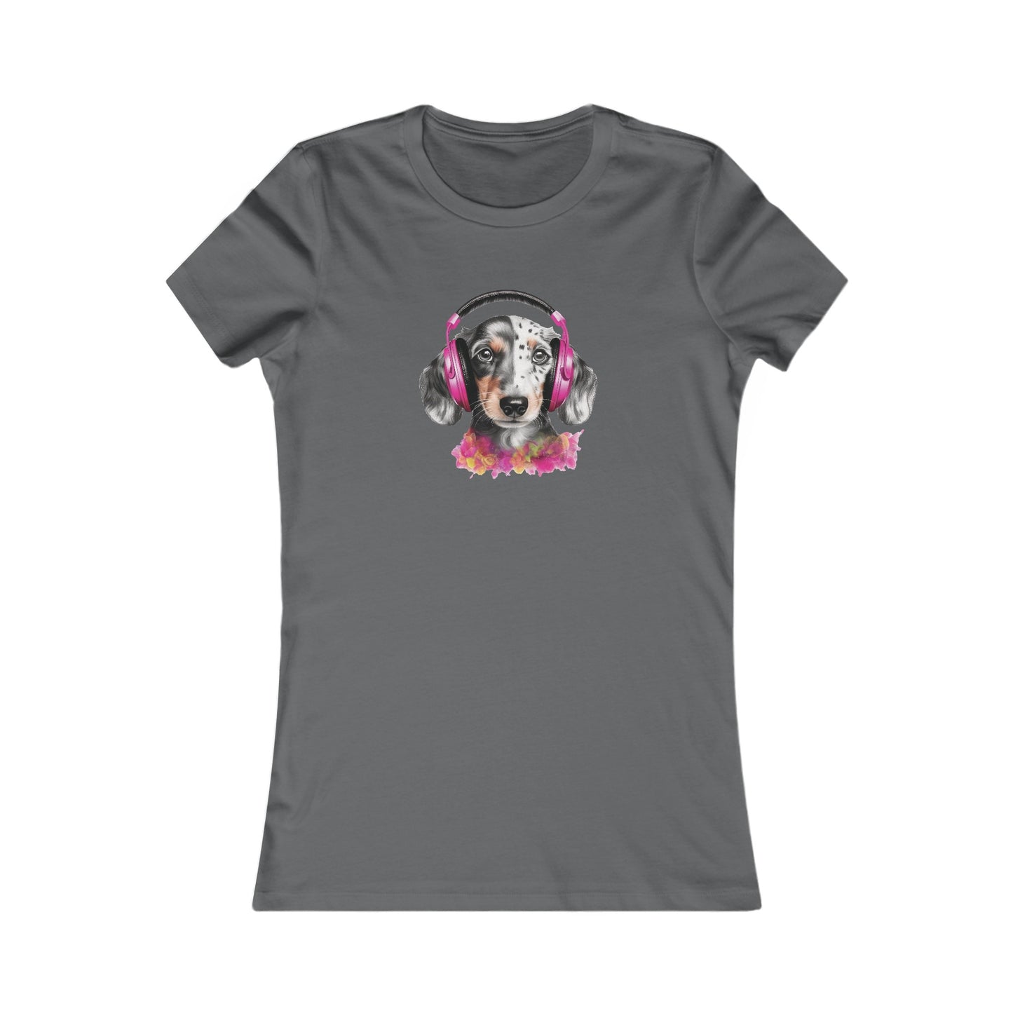 Dog with Headphones Fitted Tee