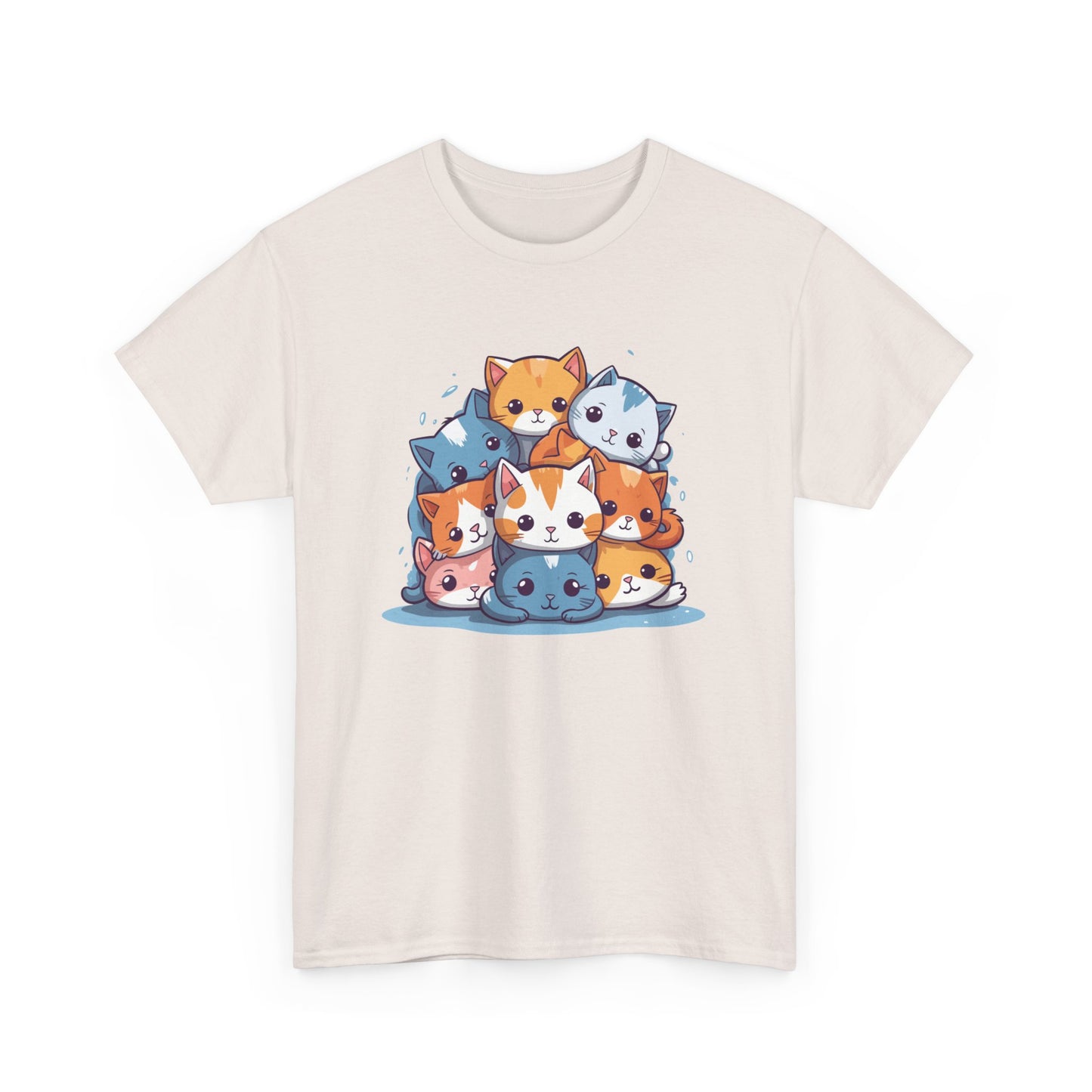 Cute Cat Pile Short Sleeve Tee