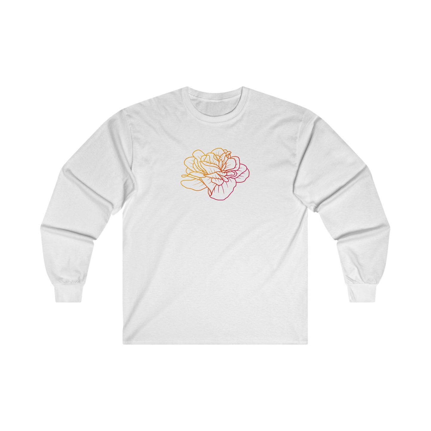 Colorful Rose Outline Long Sleeve Tee