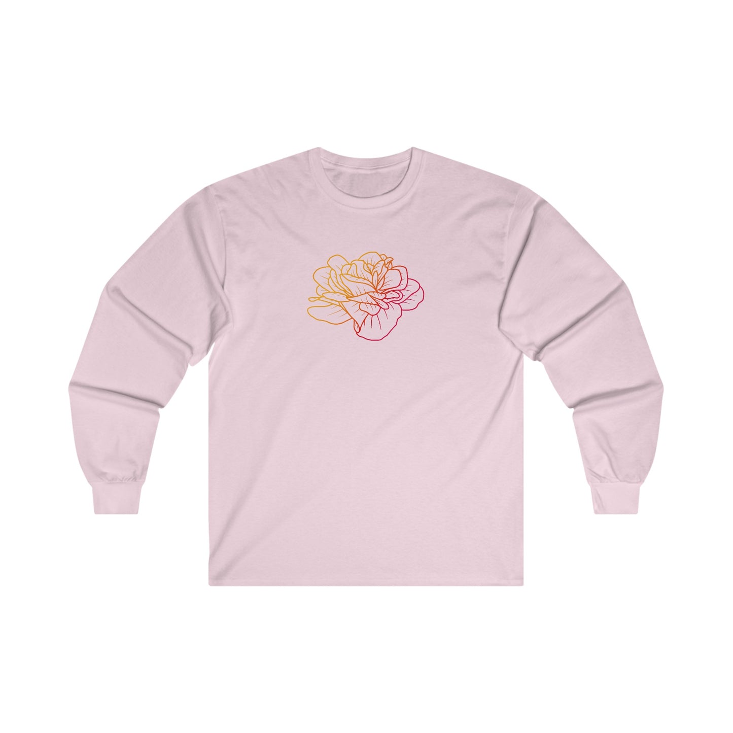 Colorful Rose Outline Long Sleeve Tee
