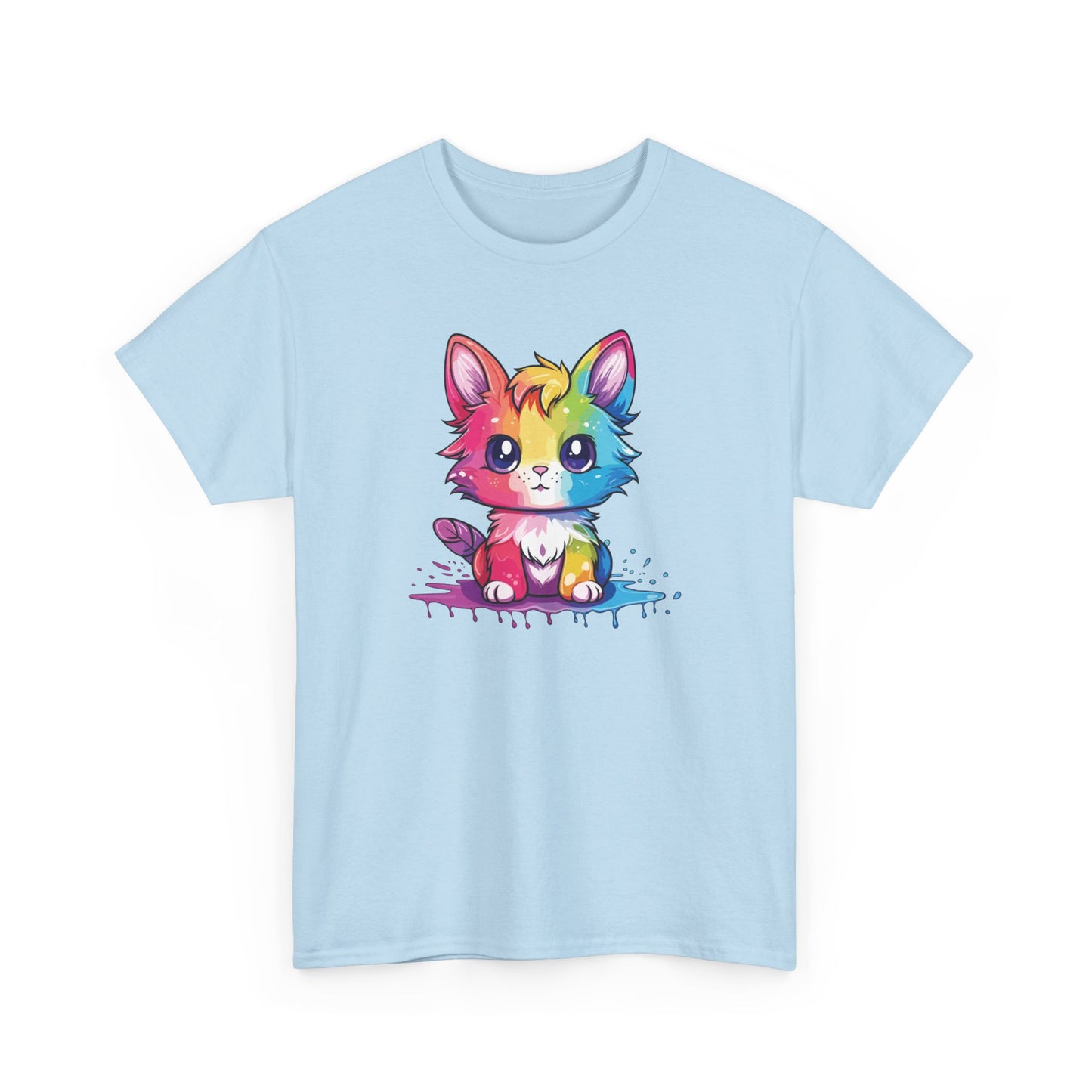 Rainbow Animated Cat Short Sleeve Tee