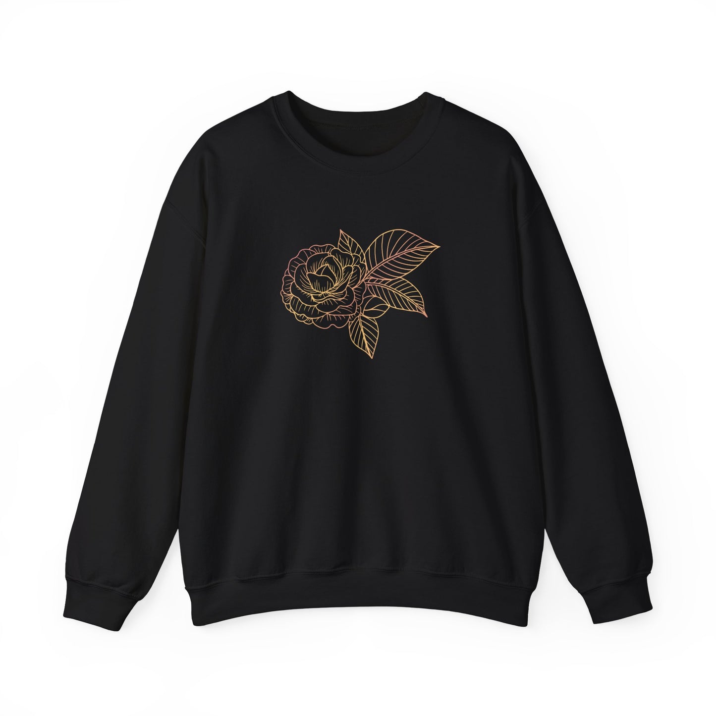 Colorful Rose with Leaves Sweatshirt