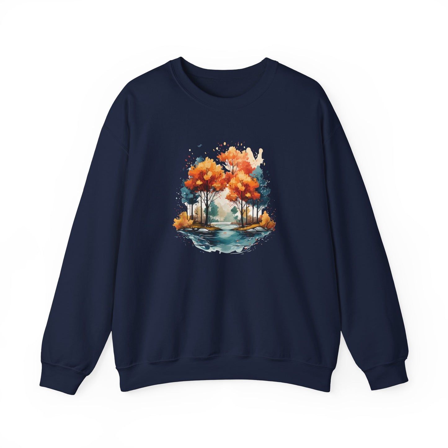 Autumn River Watercolor Sweatshirt