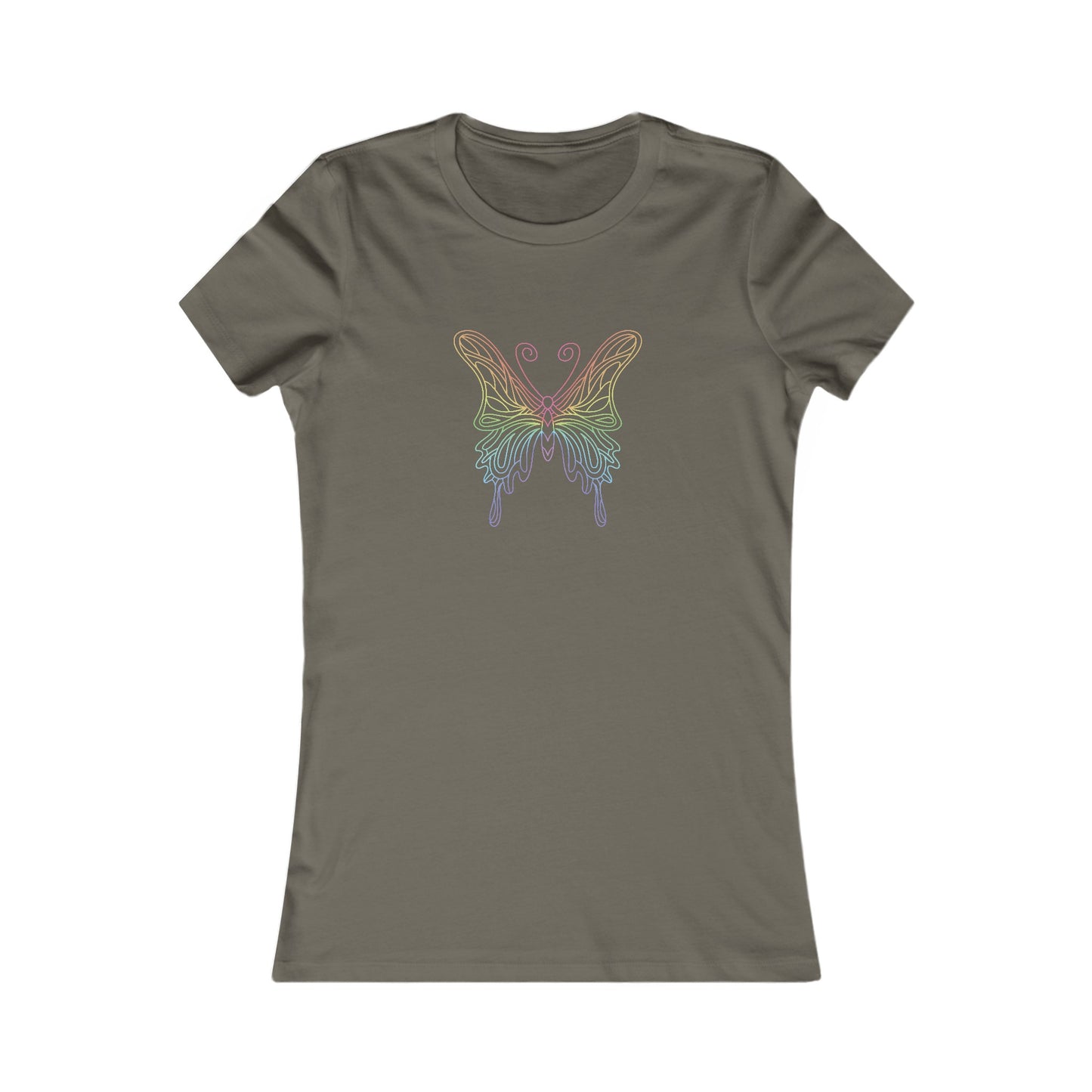 Colorful Pretty Butterfly Fitted Tee
