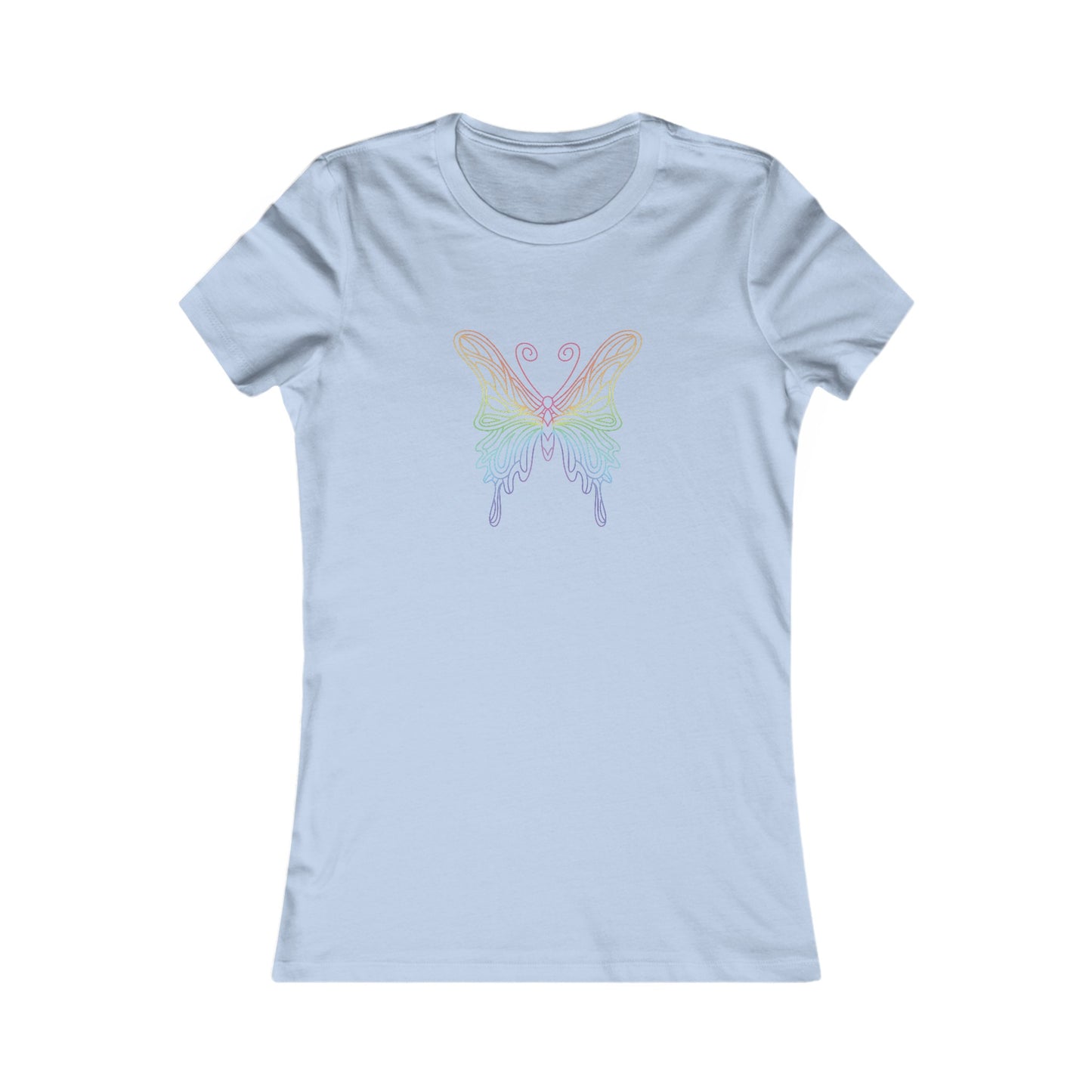 Colorful Pretty Butterfly Fitted Tee
