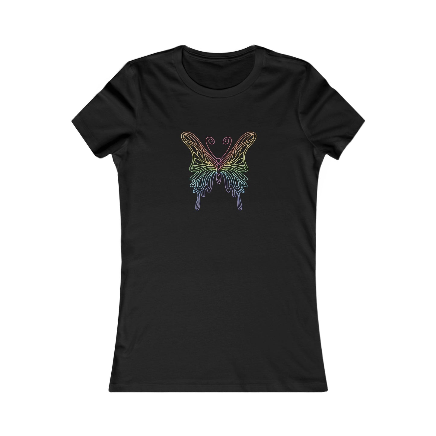 Colorful Pretty Butterfly Fitted Tee