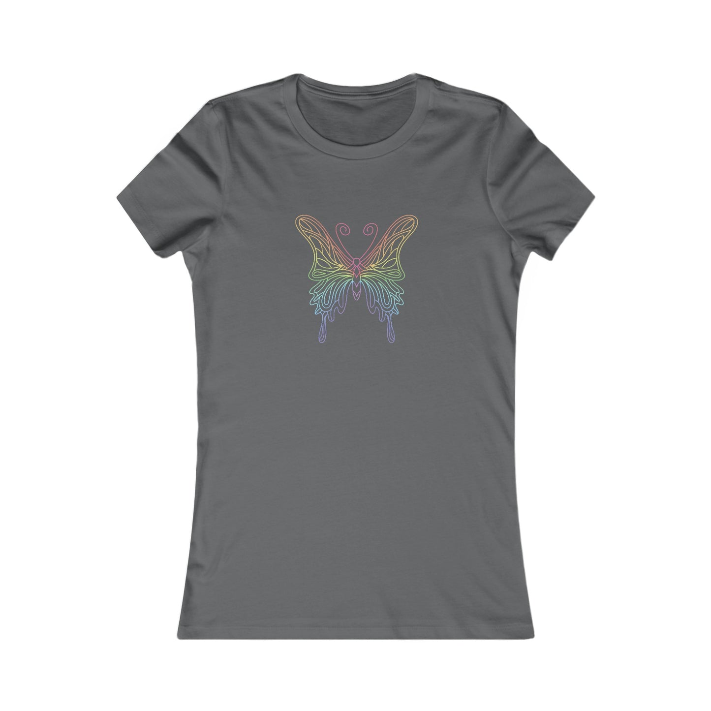 Colorful Pretty Butterfly Fitted Tee