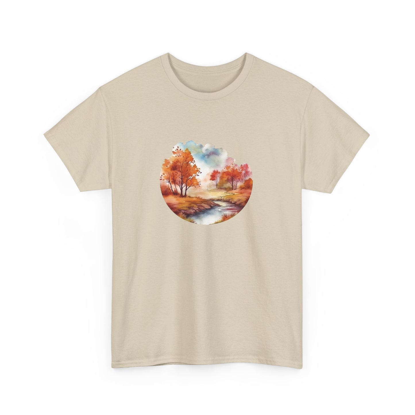 Autumn Landscape Watercolor Short Sleeve Tee