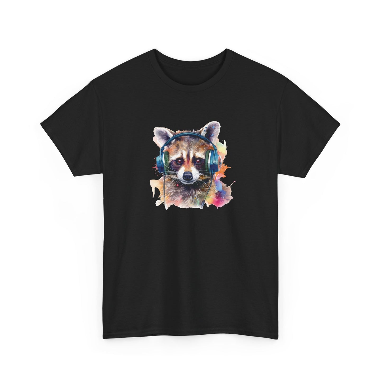 Raccoon with Headphones Short Sleeve Tee