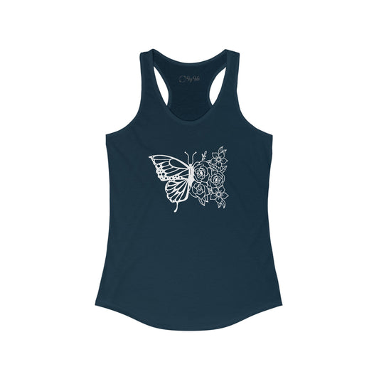 Butterfly and Flowers Racerback Tank