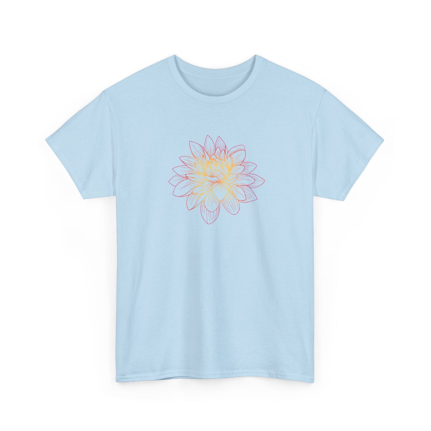Colorful Lotus Outline Short Sleeve Tee