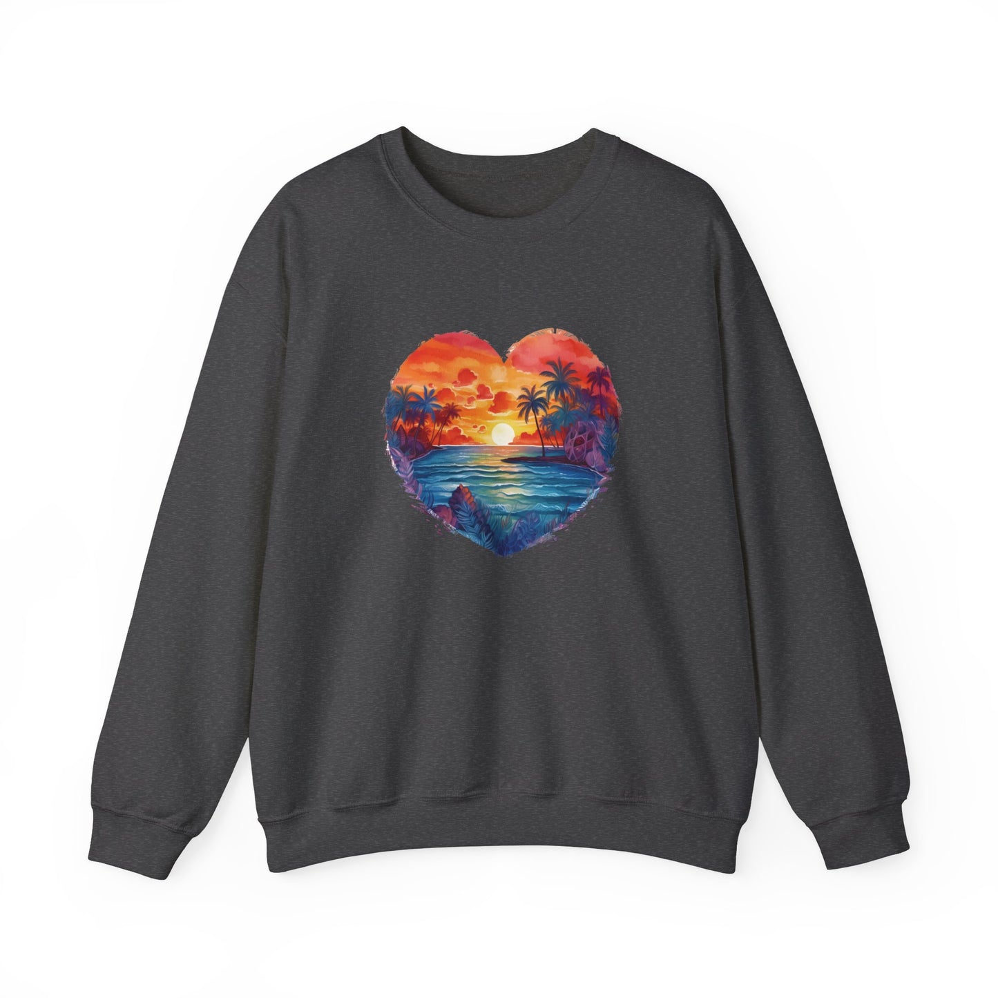 Painted Beach Sunset Heart Sweatshirt