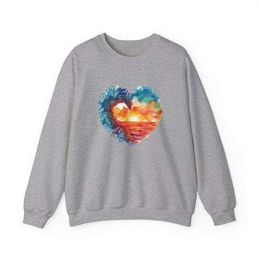 Abstract Sunset Heart Sweatshirt