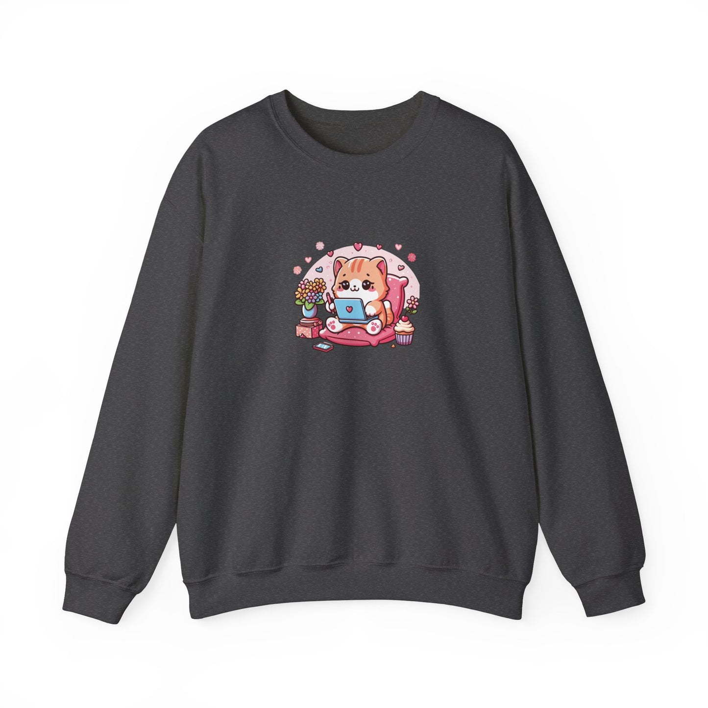 Cat with Laptop Sweatshirt