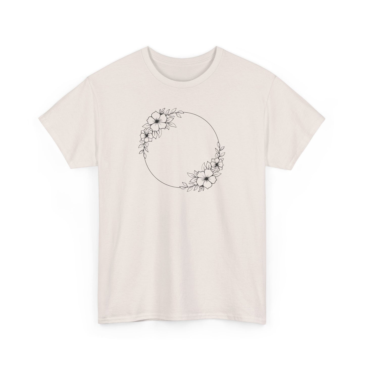 Double Large Flower Circle Short Sleeve Tee