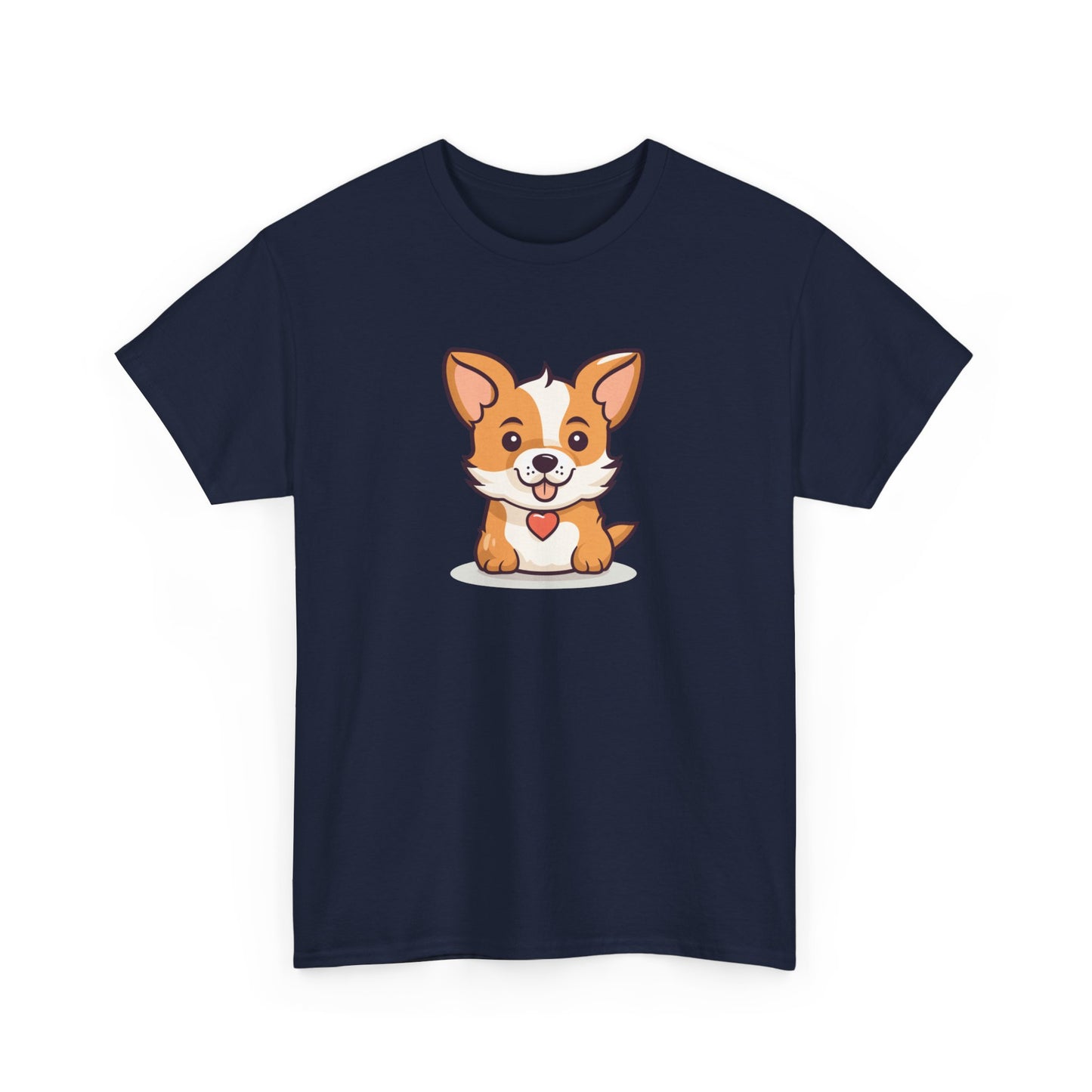 Cute Dog with Heart Short Sleeve Tee