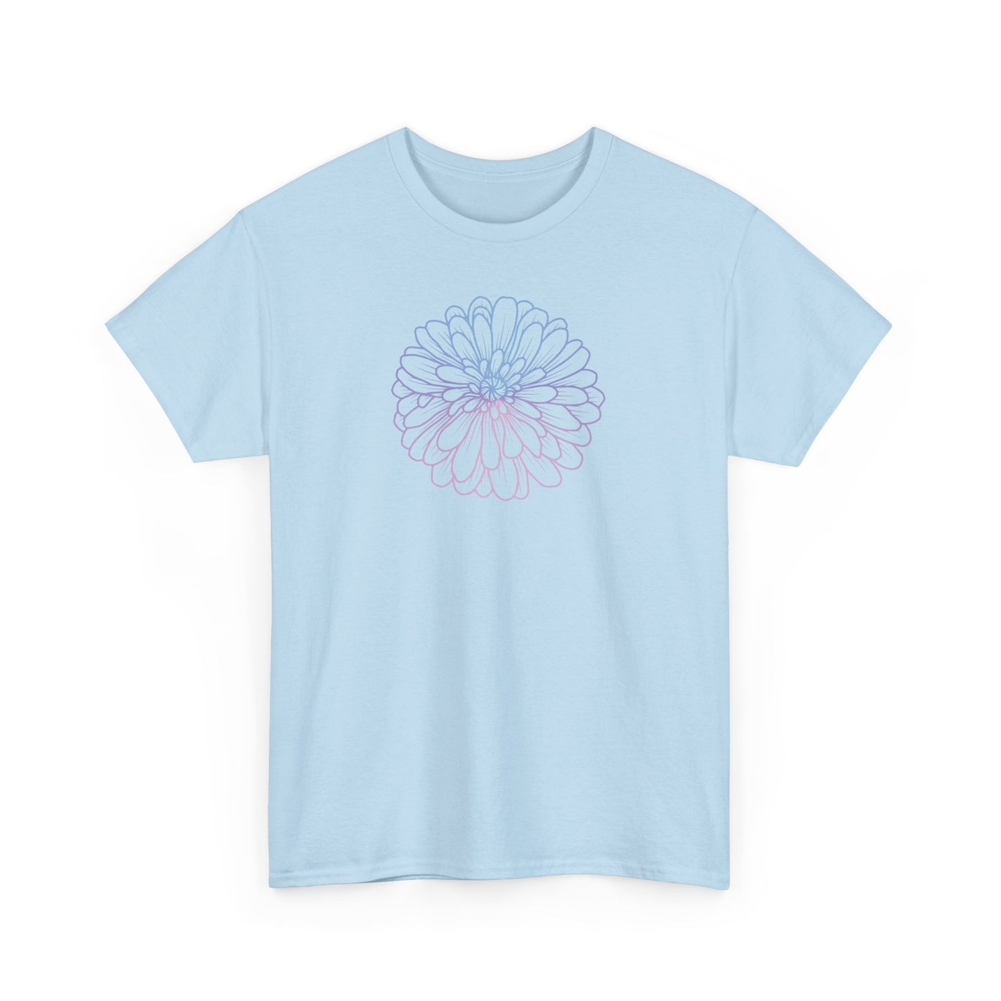 Colorful Flower Outline Short Sleeve Tee