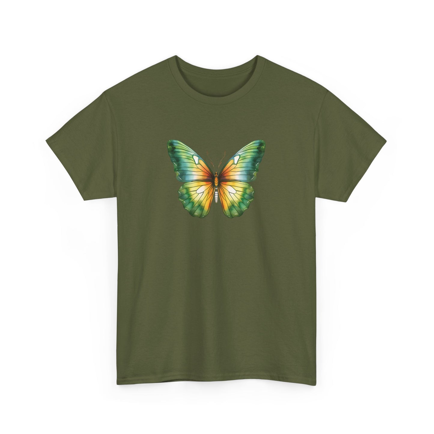 Green Watercolor Butterfly Short Sleeve Tee