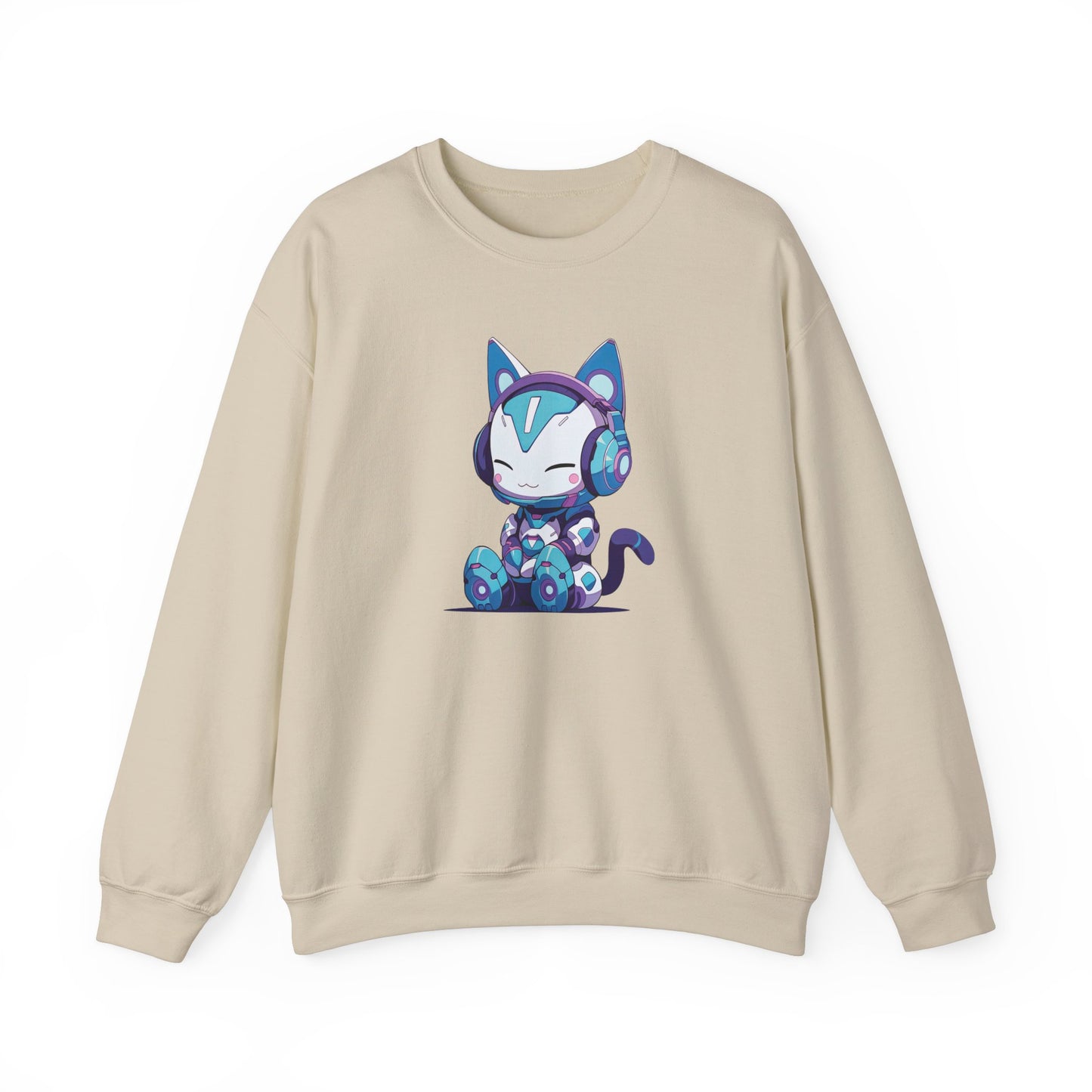 Futuristic Cat with Headphones Sweatshirt