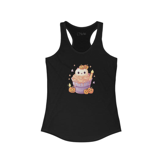 Cute Cat and Pumpkins Dessert Racerback Tank