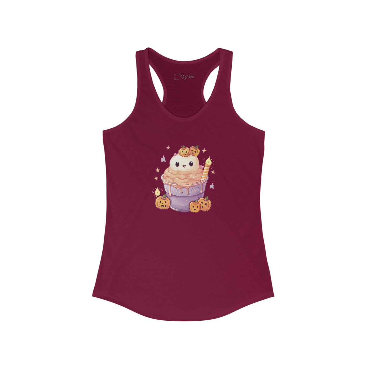 Cute Cat and Pumpkins Dessert Racerback Tank