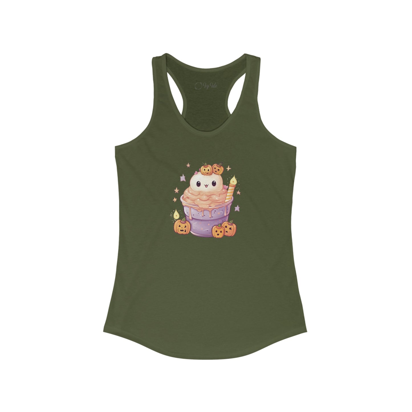 Cute Cat and Pumpkins Dessert Racerback Tank