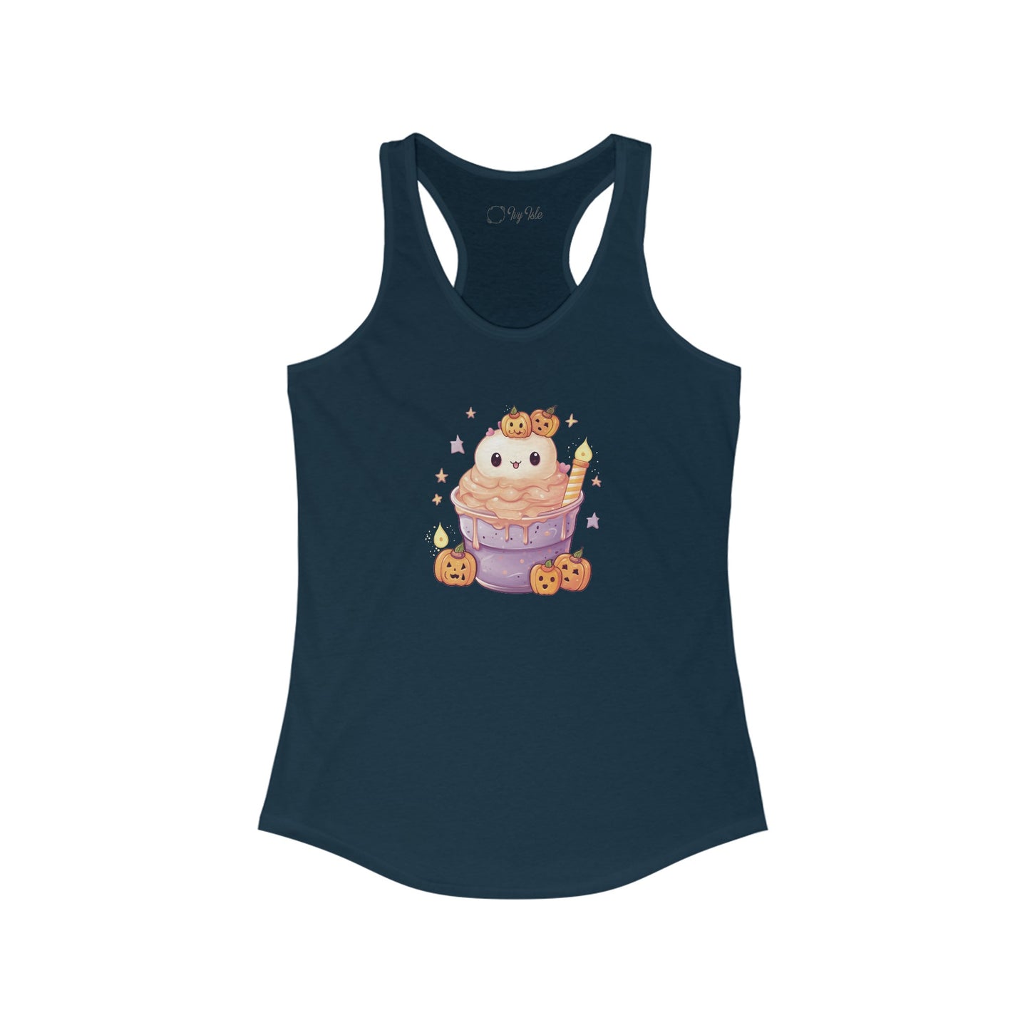 Cute Cat and Pumpkins Dessert Racerback Tank