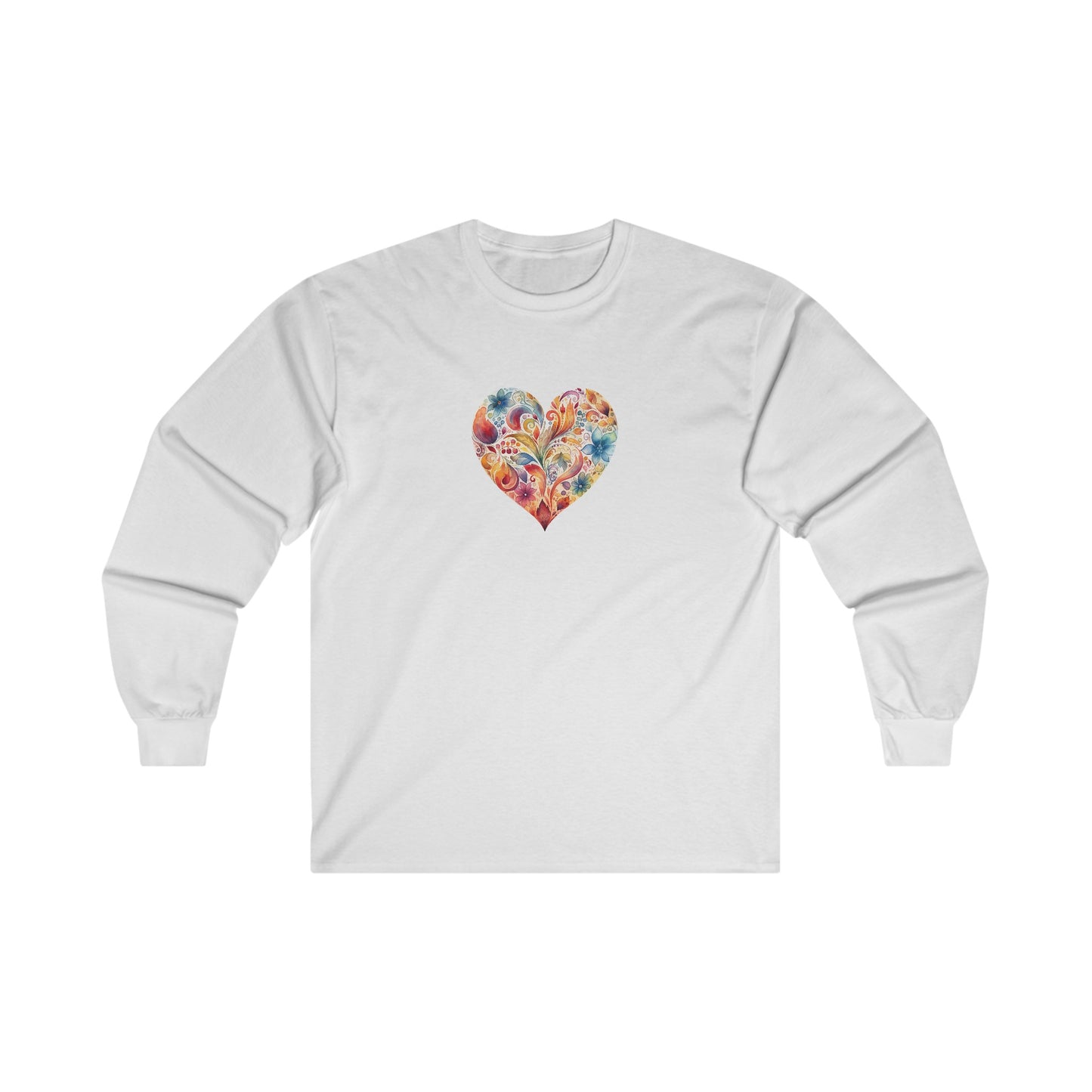 Watercolor Heart Long Sleeve Tee 002