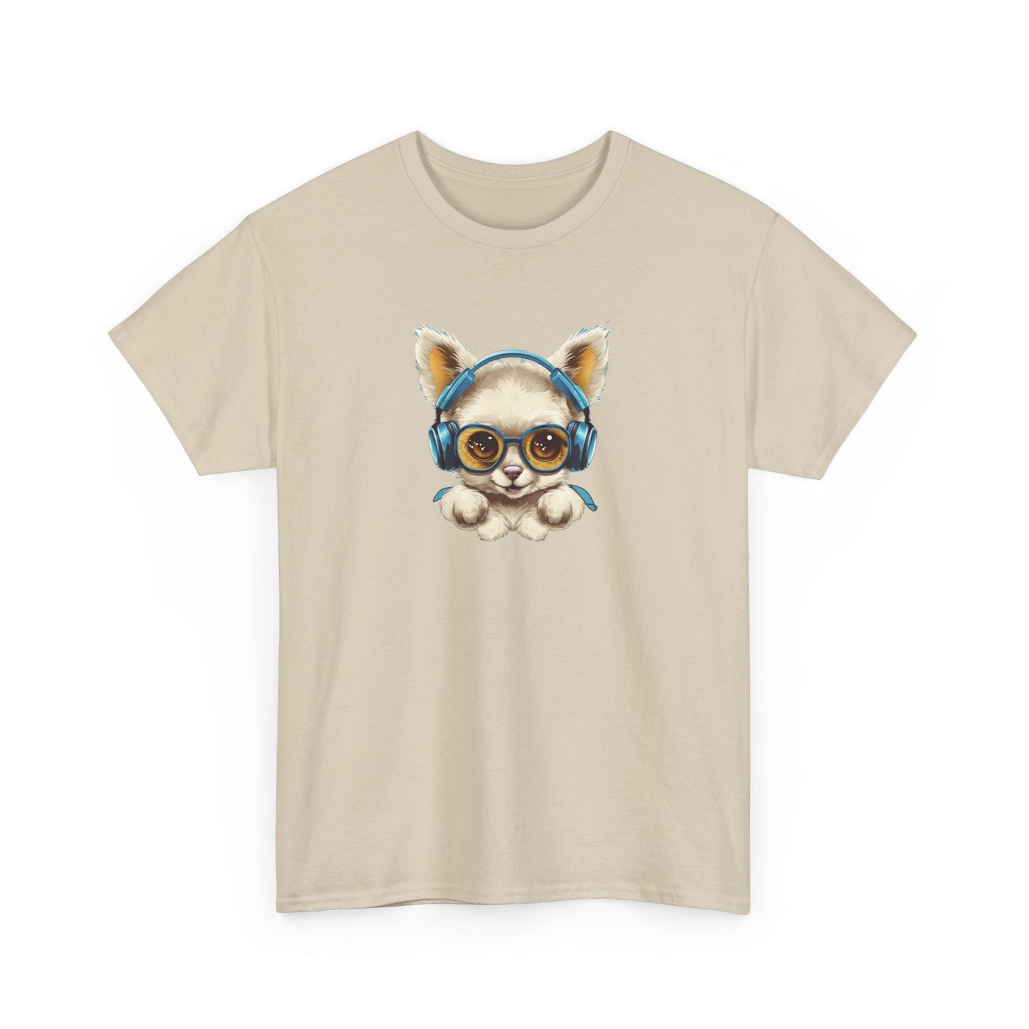 Puppy with Headphones Short Sleeve Tee