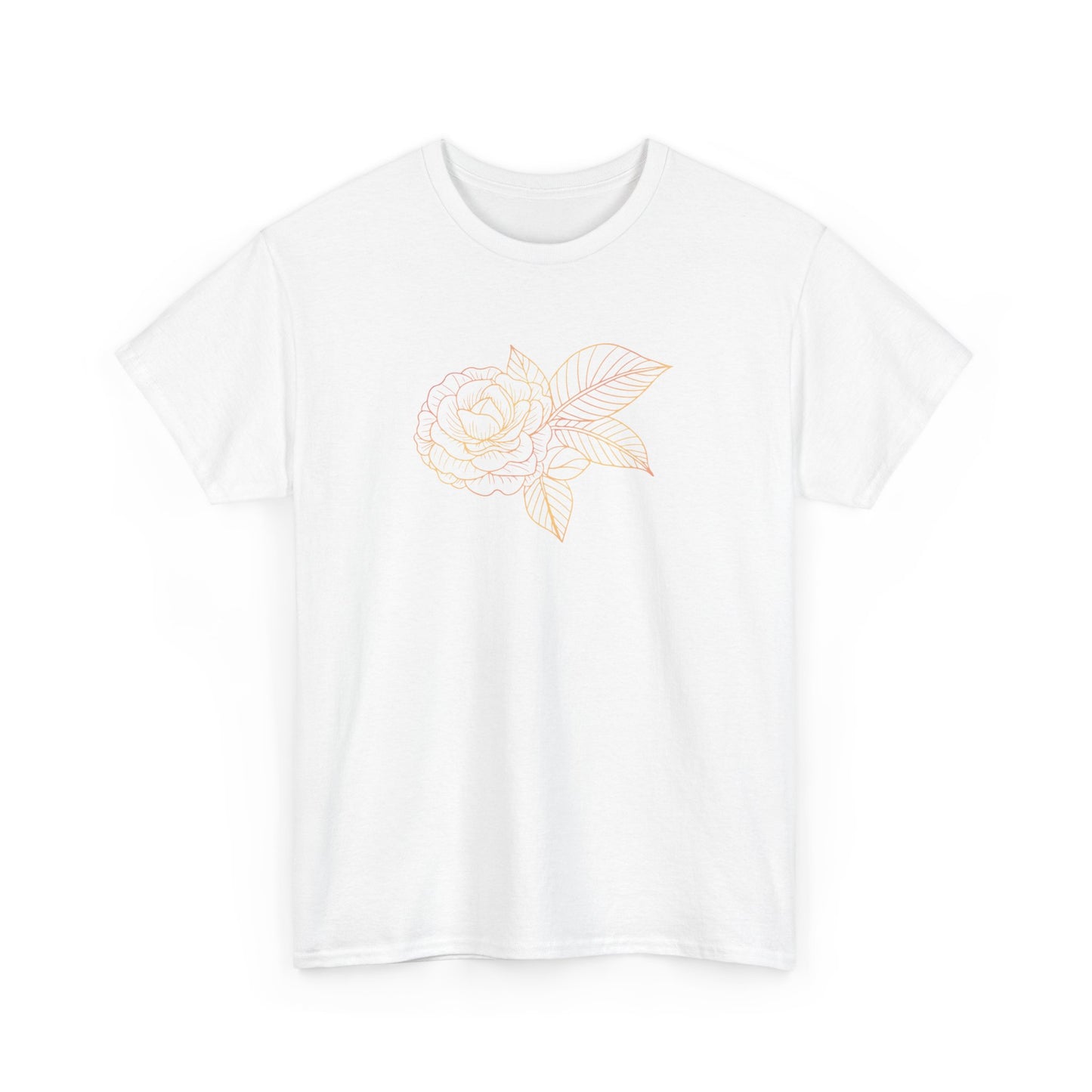 Colorful Rose with Leaves Short Sleeve Tee