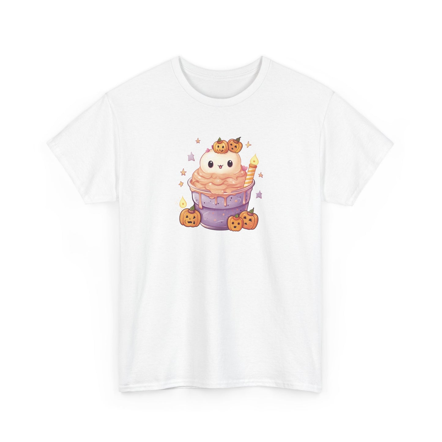 Cute Cat and Pumpkins Dessert Short Sleeve Tee
