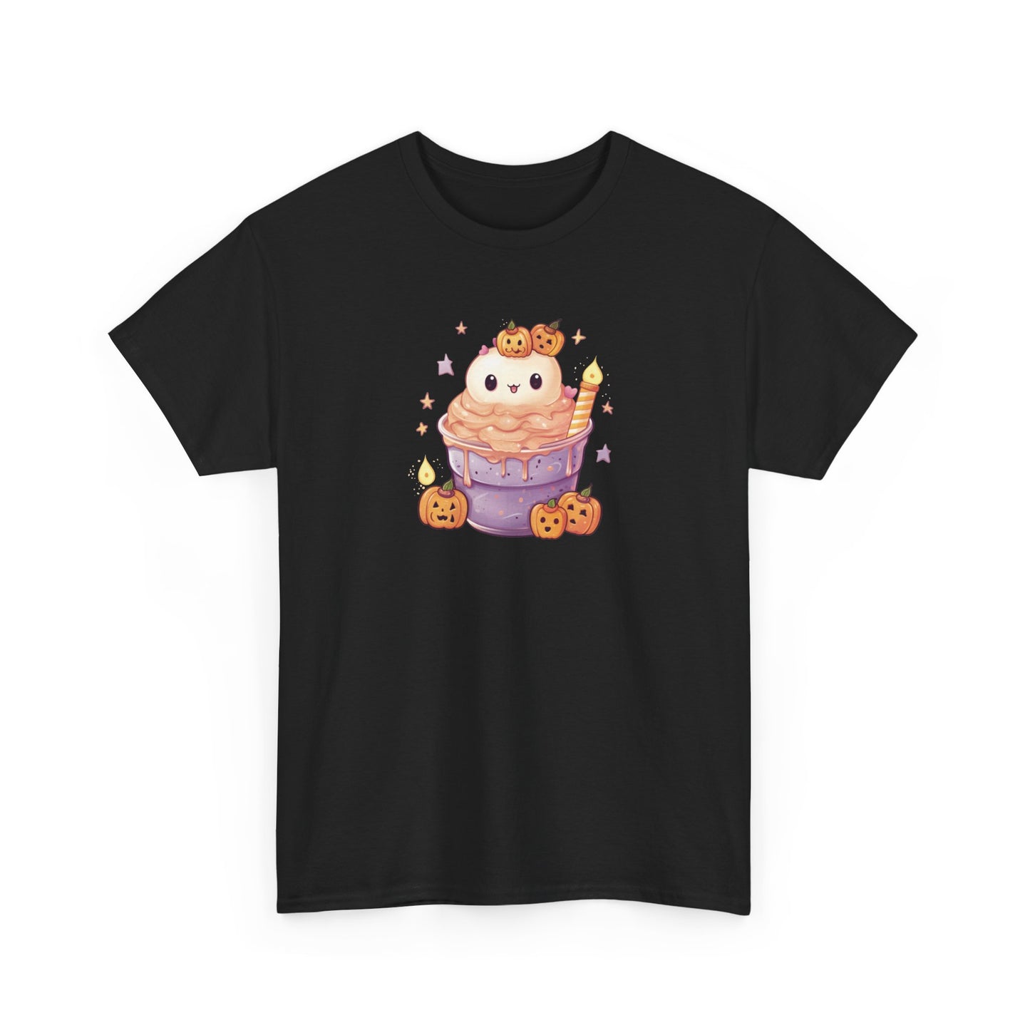 Cute Cat and Pumpkins Dessert Short Sleeve Tee