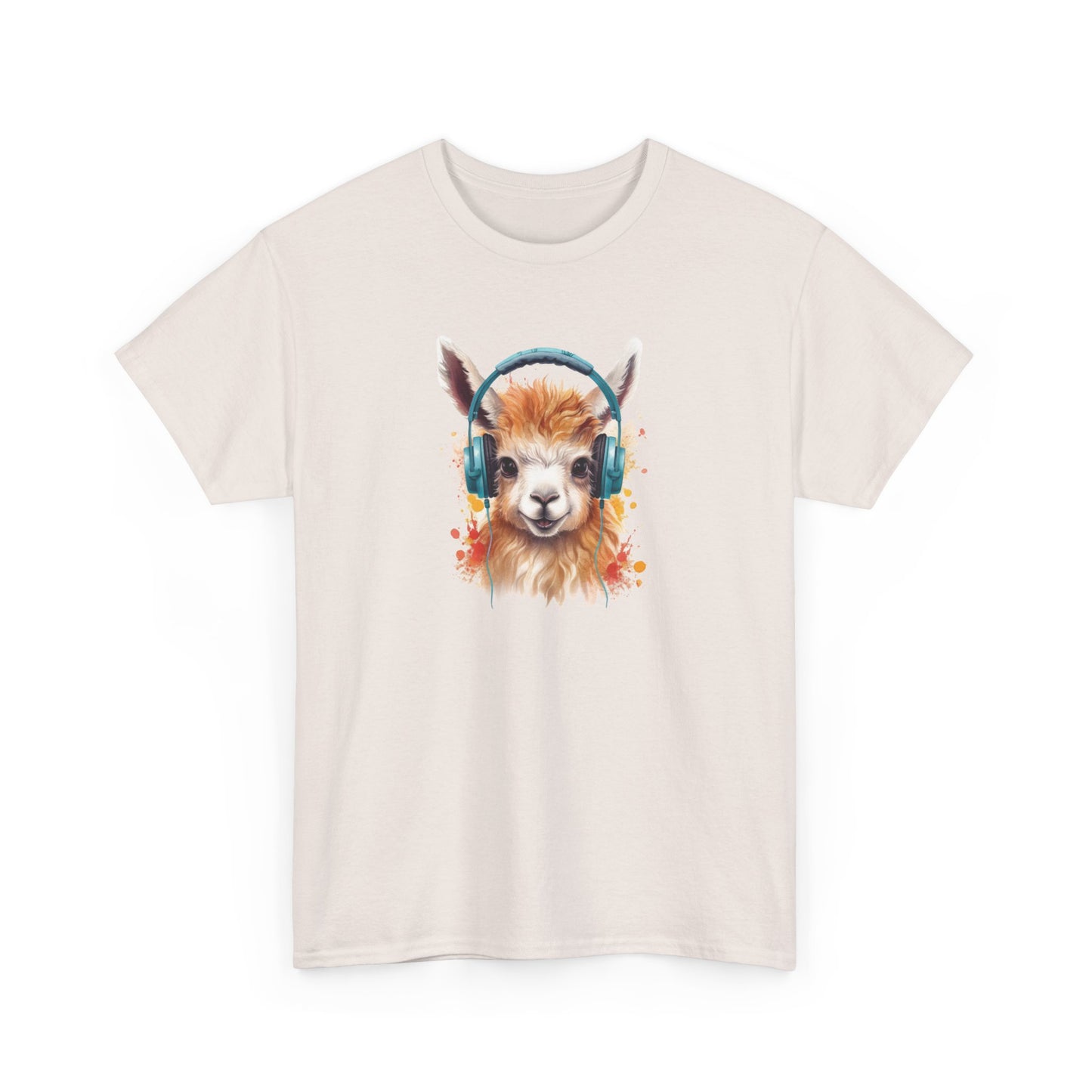 Llama with Headphones Short Sleeve Tee