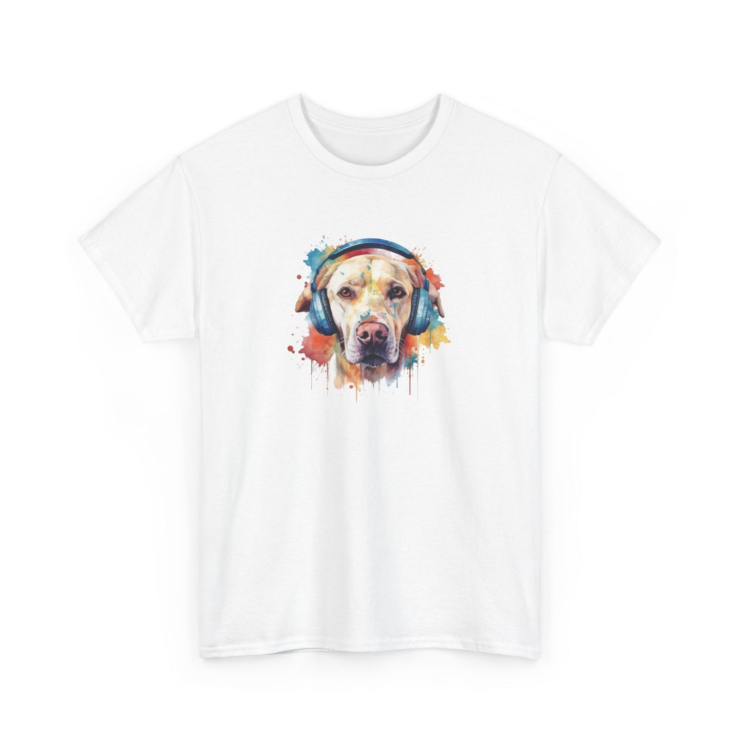 Labrador Retriever with Headphones Short Sleeve Tee