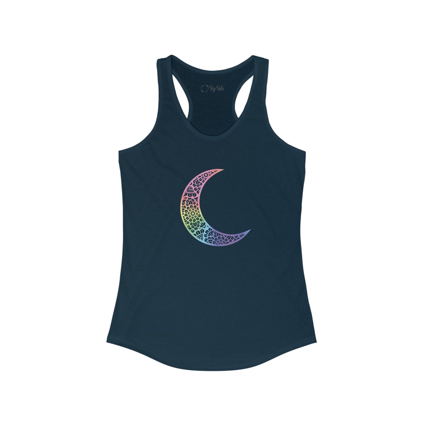Colorful Mandala Moon Racerback Tank