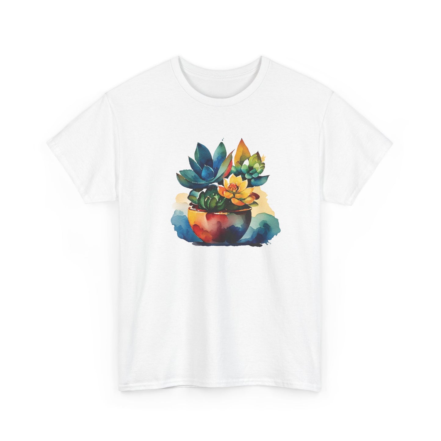 Watercolor Succulent Short Sleeve Tee