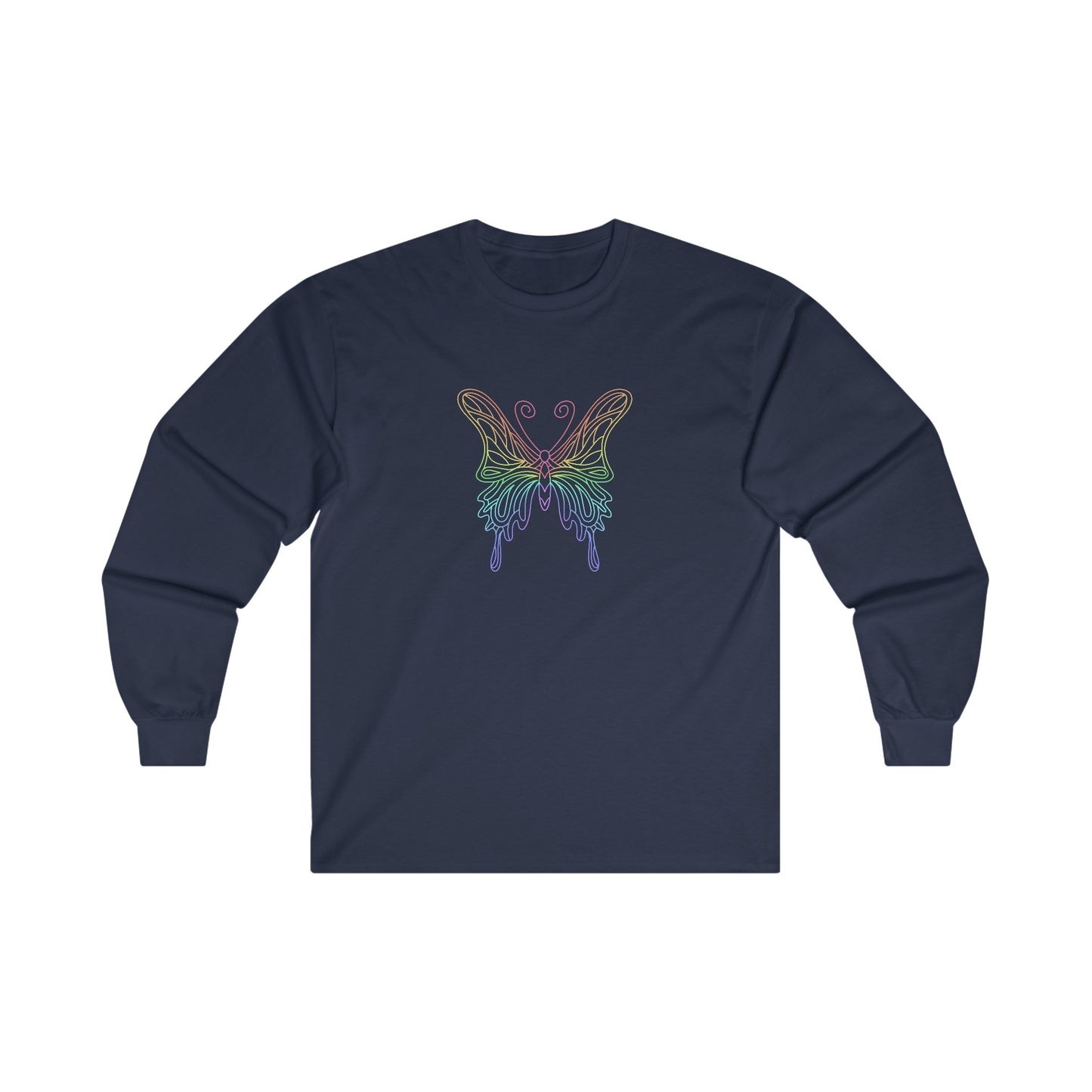 Colorful Pretty Butterfly Long Sleeve Tee